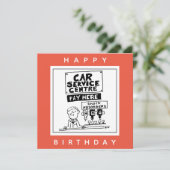 Auto Service Center Mechanics and Shock Absorbers. Kaart (Staand voorkant)