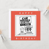 Auto Service Center Mechanics and Shock Absorbers. Kaart (Voorkant / Achterkant in situ)