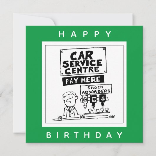 Auto Service Center Mechanics and Shock Absorbers. Kaart (Voorkant)