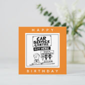 Auto Service Center Mechanics and Shock Absorbers. Kaart (Staand voorkant)