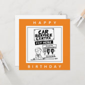 Auto Service Center Mechanics and Shock Absorbers. Kaart (Voorkant / Achterkant in situ)