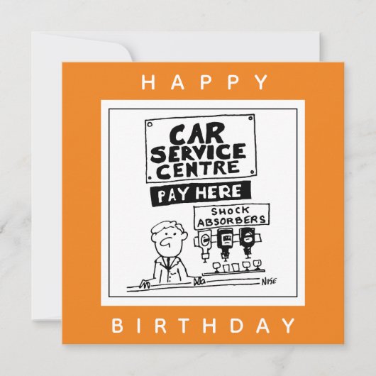 Auto Service Center Mechanics and Shock Absorbers. Kaart (Voorkant)