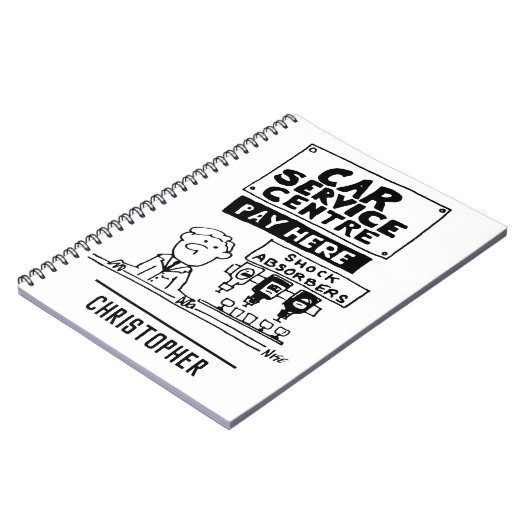 Auto Service Center Mechanics and Shock Absorbers Notitieboek (Linkerzijde)