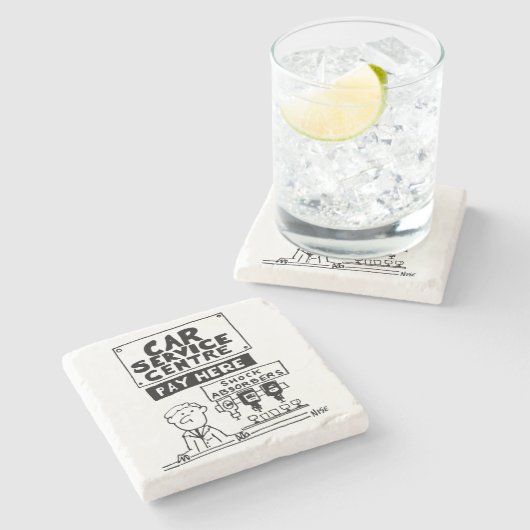 Auto Service Center Mechanics and Shock Absorbers Stenen Onderzetter (Zijkant)