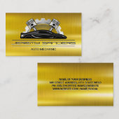 Auto Service Graphics | Goud Metaal Industrieel Visitekaartje (Voorkant / Achterkant)