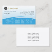 Auto Service Iconen Cyan Visitekaartje (Voorkant / Achterkant)