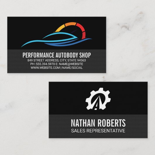Auto Service Logo | Auto Verzorging Visitekaartje (Voorkant / Achterkant)