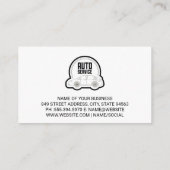 Auto-service Logo | Motorarbeid | Mechanisch Visitekaartje (Achterkant)