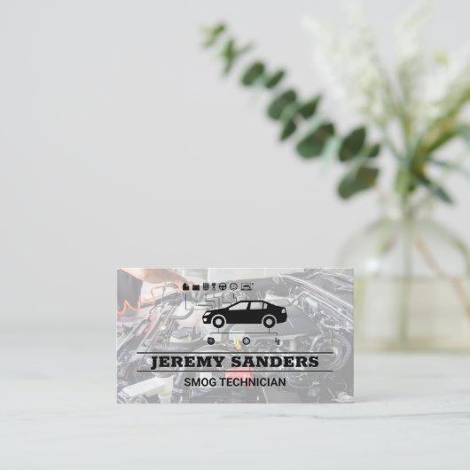 Auto Service Logo | Motorruimte Visitekaartje (Staand voorkant)