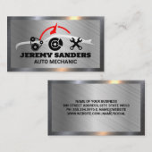 Auto Service Reparaties | Metalen Achtergrond Visitekaartje (Voorkant / Achterkant)
