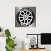 Auto Service Reparation Garage Owner Tire Wiel Cus Poster (Thuiskantoor)
