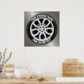 Auto Service Reparation Garage Owner Tire Wiel Cus Poster (Keuken)