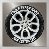 Auto Service Reparation Garage Owner Tire Wiel Cus Poster (Voorkant)