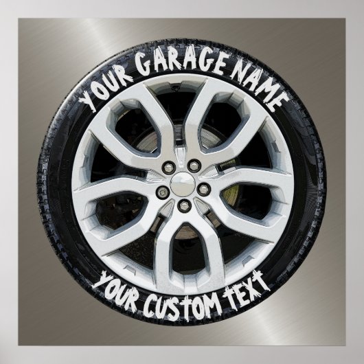 Auto Service Reparation Garage Owner Tire Wiel Cus Poster (Voorkant)