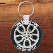 Auto Service Reparation Garage Owner Tire Wiel Cus Sleutelhanger (Voorkant)