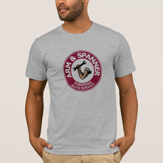Auto-service van Arm & Spanner op het T-shirt van (Voorkant)