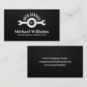 Auto Service Wrench Logo | Carbon Fiber Background Visitekaartje (Voorkant / Achterkant)