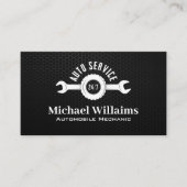 Auto Service Wrench Logo | Carbon Fiber Background Visitekaartje (Voorkant)