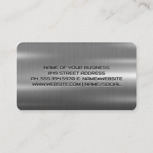 Auto Service Wrench Logo | metaalindustrie Visitekaartje (Achterkant)