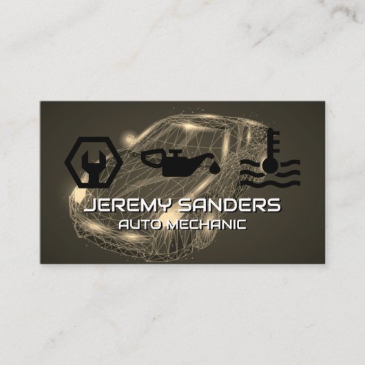 Auto Servicepictogrammen | Auto 3D Mapping Visitekaartje (Voorkant)