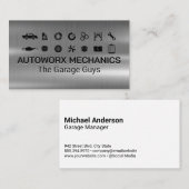 Auto Servicepictogrammen | Metallic Visitekaartje (Voorkant / Achterkant)