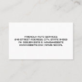 Auto Services | Economisch voertuig Visitekaartje (Achterkant)