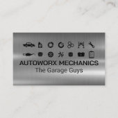 Auto Services Icons | Metallic Visitekaartje (Voorkant)