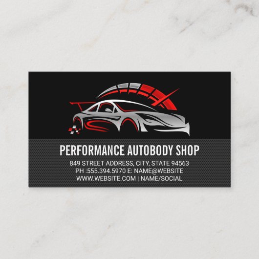 Auto Services Logo | Car | Mechanic Visitekaartje (Voorkant)