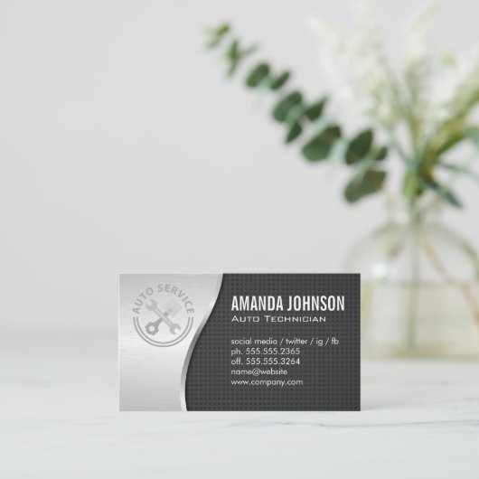 Auto Services | Mechanic | Tech Visitekaartje (Staand voorkant)