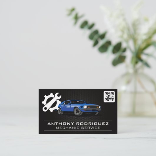 Auto Services | Moersleutel en auto Visitekaartje (Staand voorkant)