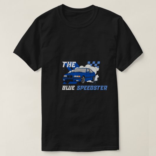 Auto-Shirt Het Blauwe Speedster T-shirt (Design voorkant)