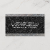 Auto Shop Metalen Auto Logo | Zwarte Marmeren Meta Visitekaartje (Achterkant)
