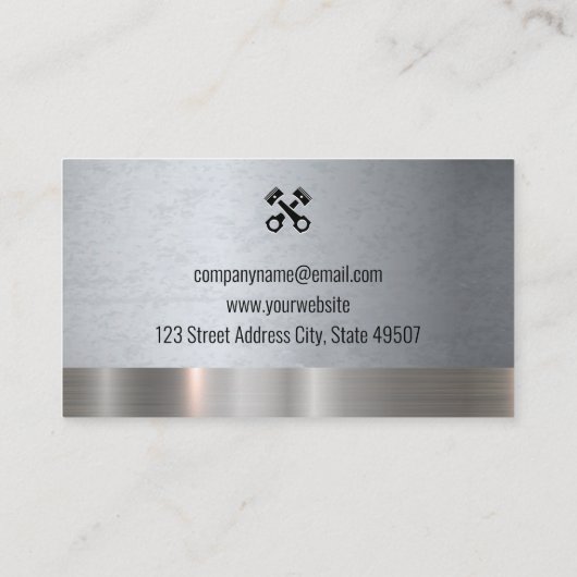 Auto Shop | Metallic Grunge Visitekaartje (Achterkant)