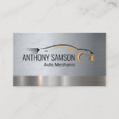 Auto Shop | Metallic Grunge Visitekaartje (Voorkant)