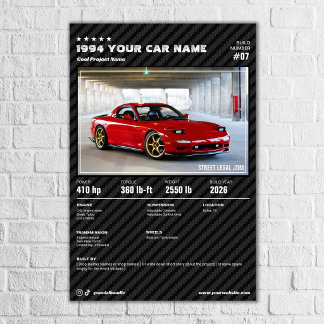 Auto Show Bord - Koolstof Textuur aanpassen Poster