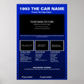 Auto Show Spec Board geruite achtergrond Poster (Voorkant)