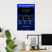 Auto Show Spec Board geruite achtergrond Poster (Thuiskantoor)