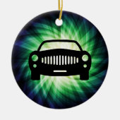 Auto silhouet; Cool Keramisch Ornament (Voorkant)