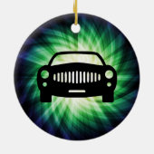 Auto silhouet; Cool Keramisch Ornament (Achterkant)