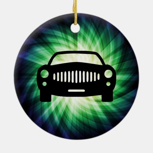 Auto silhouet; Cool Keramisch Ornament (Achterkant)