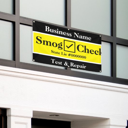 Auto Smog Check Business Spandoek (Buitenkant Gebouw)