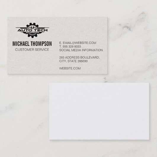 Auto Smog Tech | Auto Diensten Visitekaartje (Voorkant / Achterkant)
