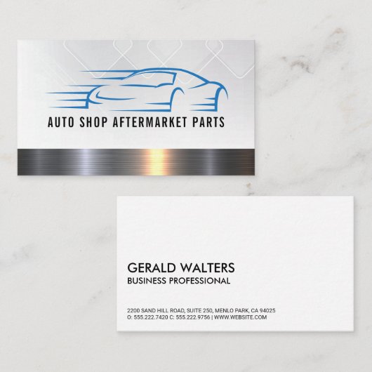 Auto Snelle Auto Logo | metaaltrim Visitekaartje (Voorkant / Achterkant)