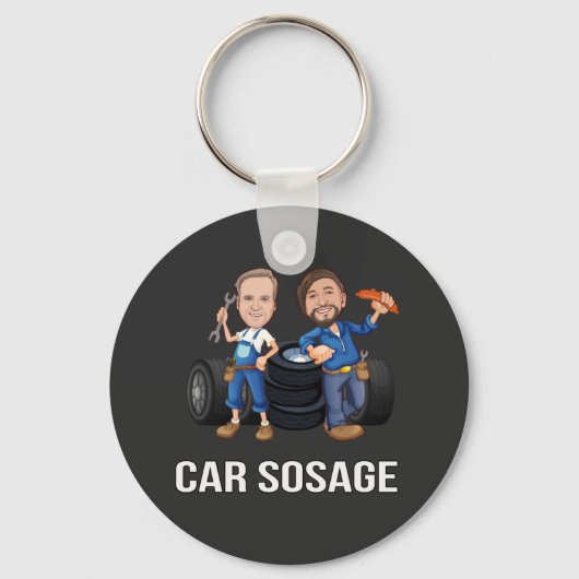 auto SOS leeftijd 2 Sleutelhanger (Voorkant)