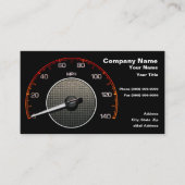 Auto Speedometer tegen zwarte achtergrond Visitekaartje (Voorkant)