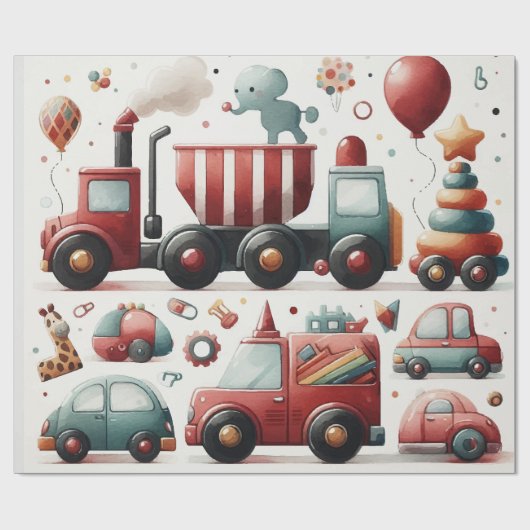 Auto speelgoed Wrapping Papier (Vlak)