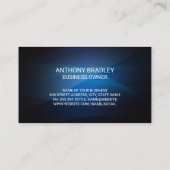 Auto sportwagenlogo | Blauwe zwarte achtergrond Visitekaartje (Achterkant)