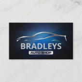 Auto sportwagenlogo | Blauwe zwarte achtergrond Visitekaartje (Voorkant)