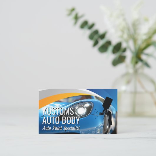 Auto-spuitpistoollogo | Autoverfwinkel Visitekaartje (Staand voorkant)