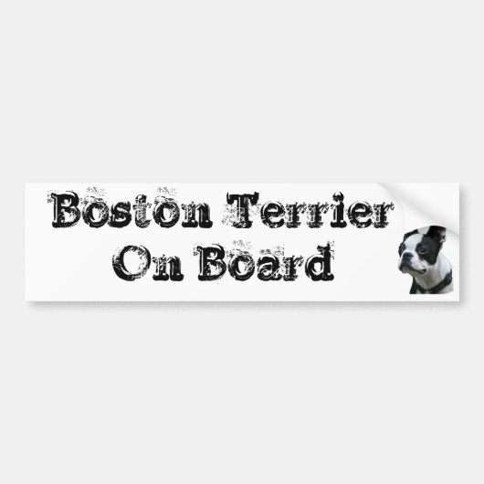 Auto-sticker Boston Terrier On Board Bumpersticker (Voorkant)